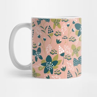 Retro coral garden pattern Mug